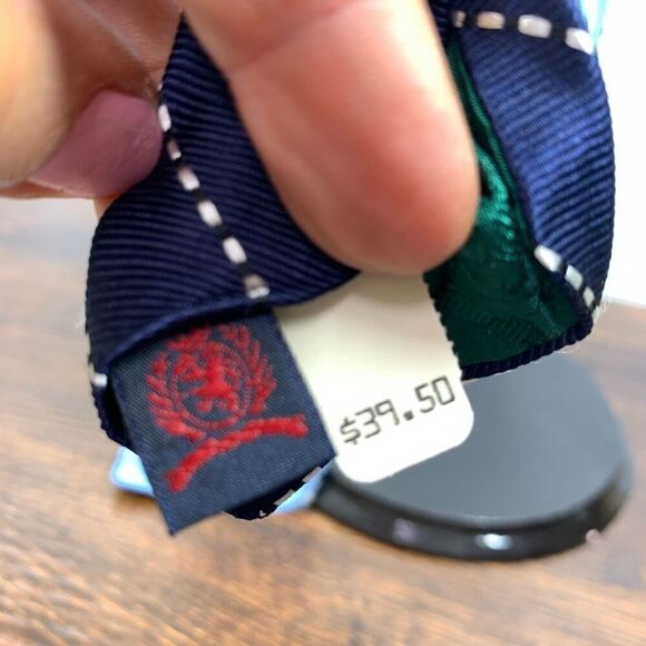 Tommy Hilfiger Men's Polka Dots Print Silk Blend Neck Tie Blue NWT - Picture 7 of 7